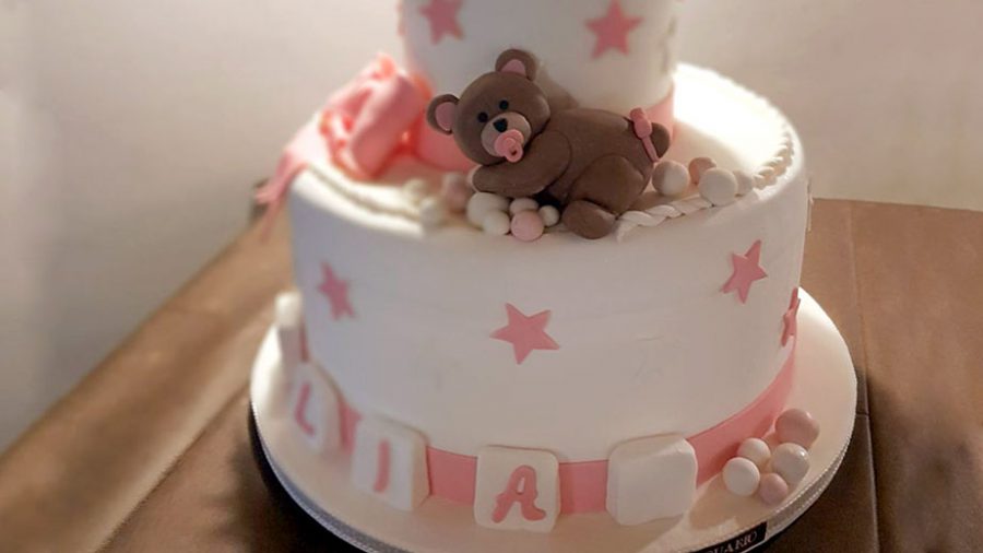 Torte per battesimo pasta di zucchero - bambina